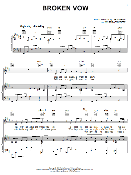 Josh Groban Broken Vow sheet music notes and chords arranged for Easy Piano