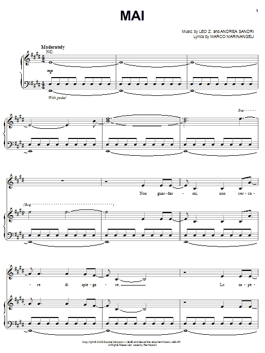Josh Groban Mai sheet music notes and chords arranged for Easy Piano