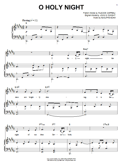 Josh Groban O Holy Night sheet music notes and chords arranged for Piano & Vocal