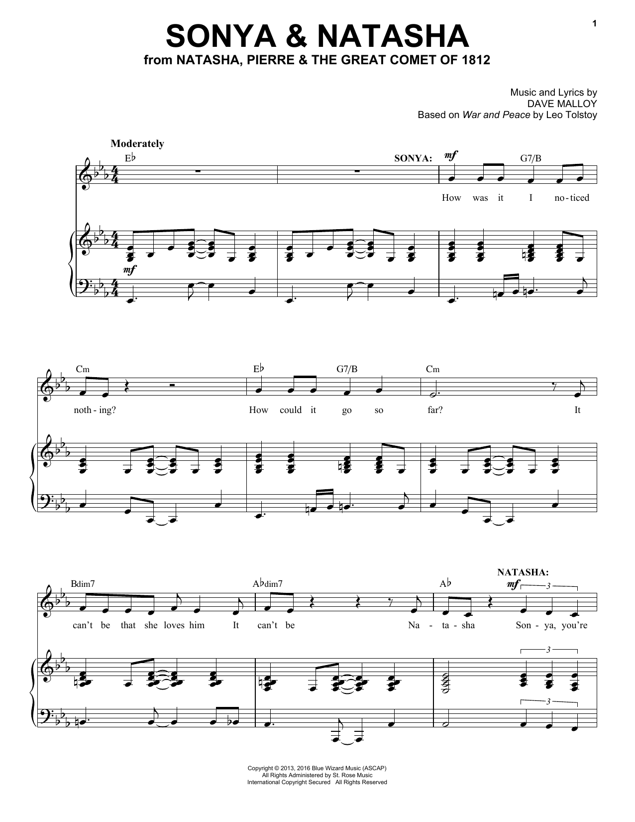 Josh Groban Sonya & Natasha sheet music notes and chords arranged for Piano & Vocal