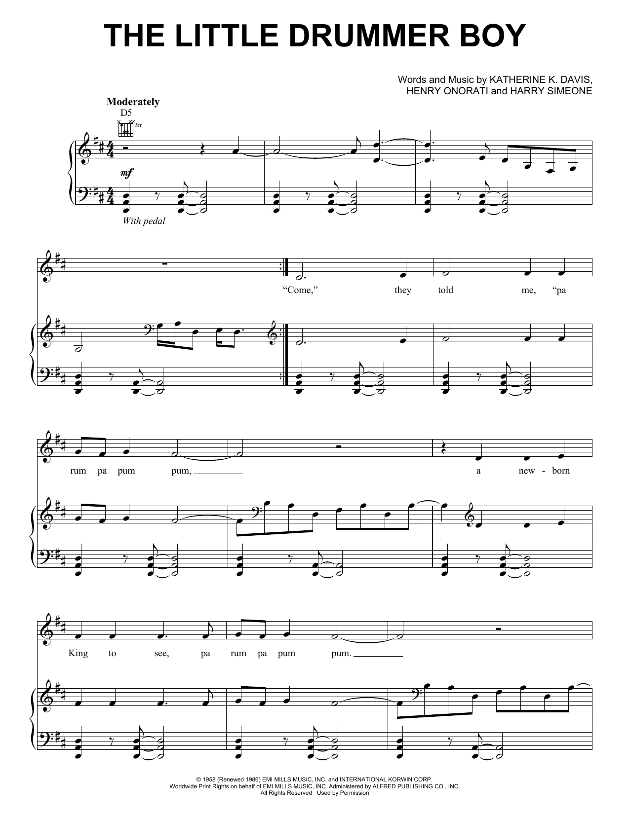 Josh Groban The Little Drummer Boy sheet music notes and chords arranged for Easy Piano