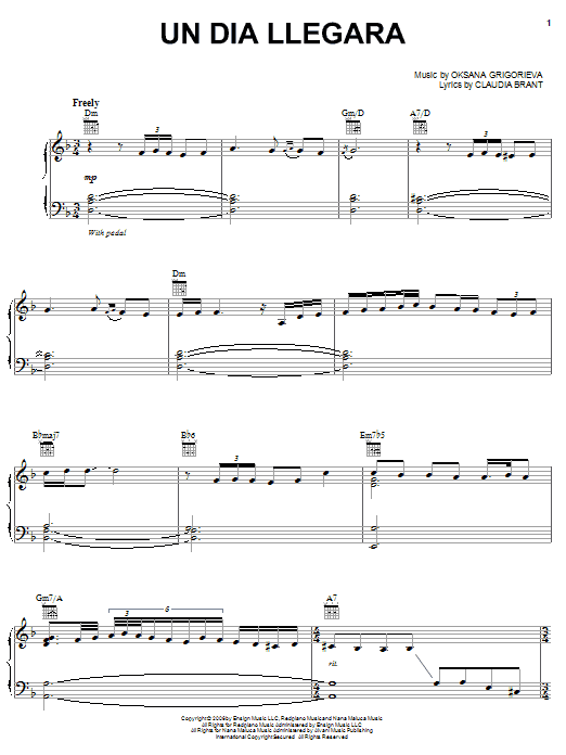 Josh Groban Un Dia Llegara sheet music notes and chords arranged for Piano, Vocal & Guitar Chords (Right-Hand Melody)