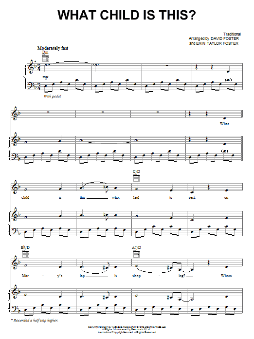Josh Groban What Child Is This? sheet music notes and chords arranged for Easy Piano