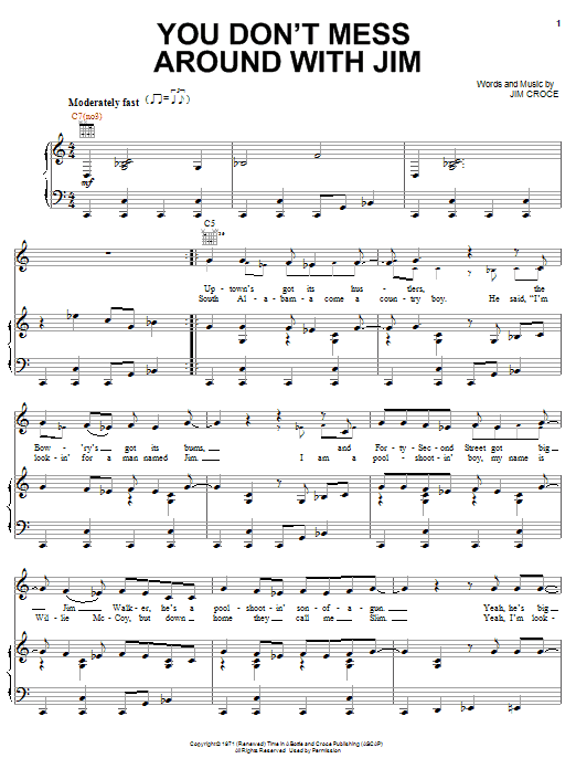 Josh Turner You Don't Mess Around With Jim sheet music notes and chords arranged for Piano, Vocal & Guitar Chords (Right-Hand Melody)