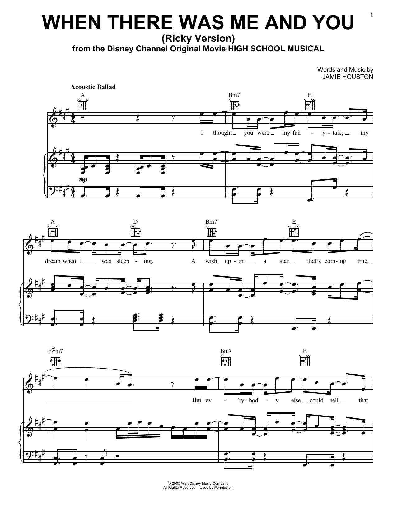 Joshua Bassett When There Was Me And You (from High School Musical: The Musical: The Series) sheet music notes and chords arranged for Piano, Vocal & Guitar Chords (Right-Hand Melody)