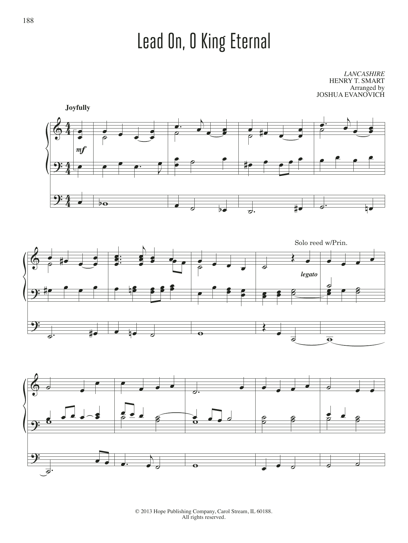 Joshua Evanovich Lead On, O King Eternal sheet music notes and chords arranged for Organ