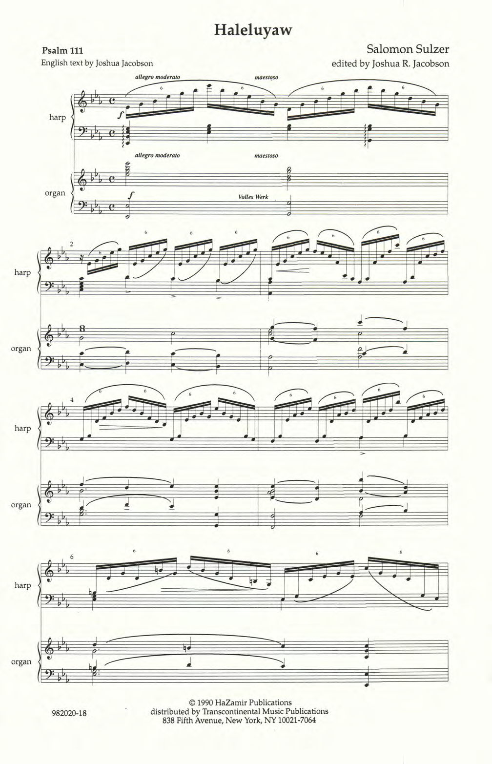 Joshua R. Jacobson Halleluyaw sheet music notes and chords arranged for SATB Choir