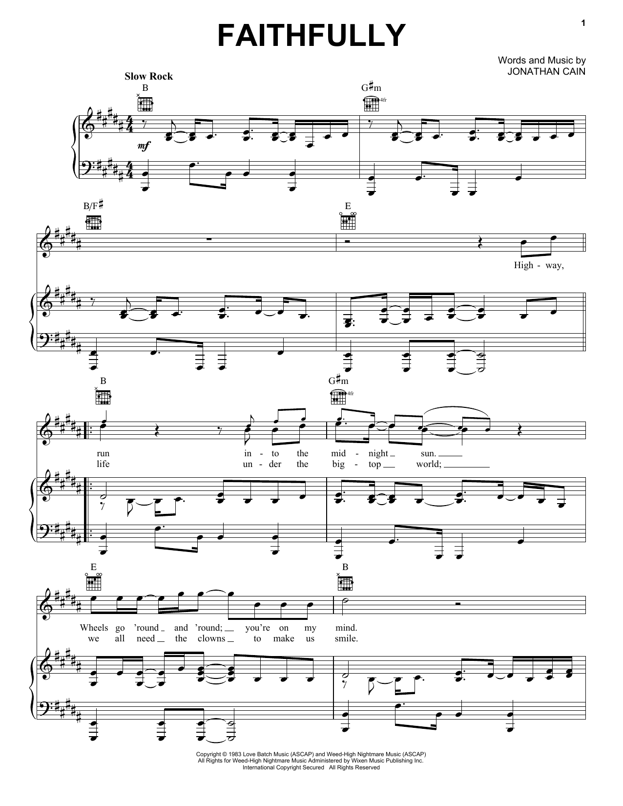 Journey Faithfully sheet music notes and chords arranged for Solo Guitar