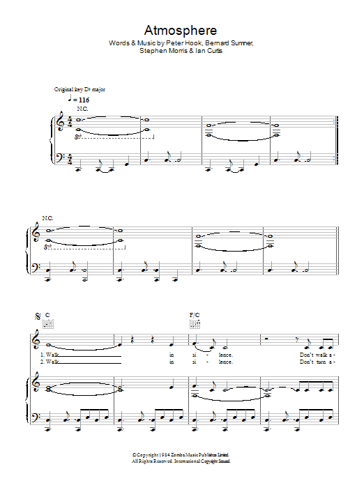 Joy Division Atmosphere sheet music notes and chords arranged for Guitar Chords/Lyrics