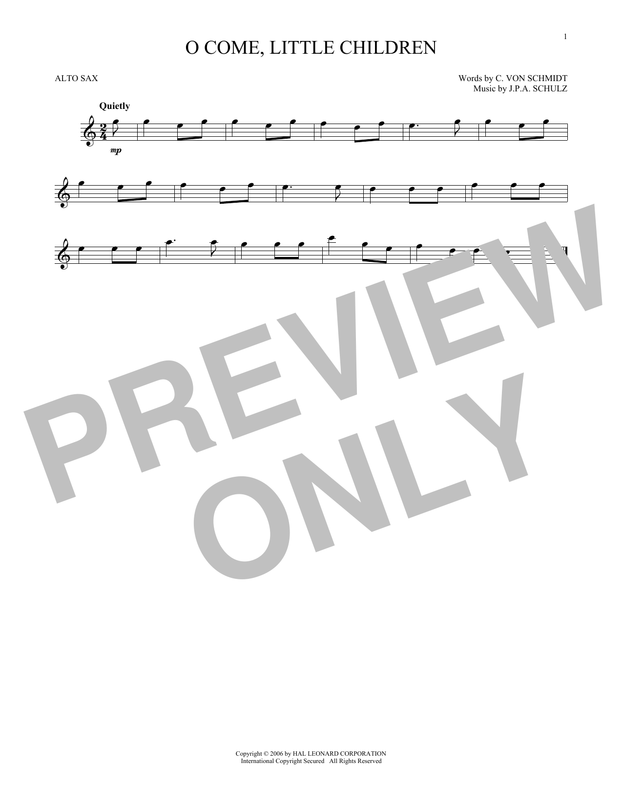 J.P.A. Schulz O Come, Little Children sheet music notes and chords arranged for Trombone Solo
