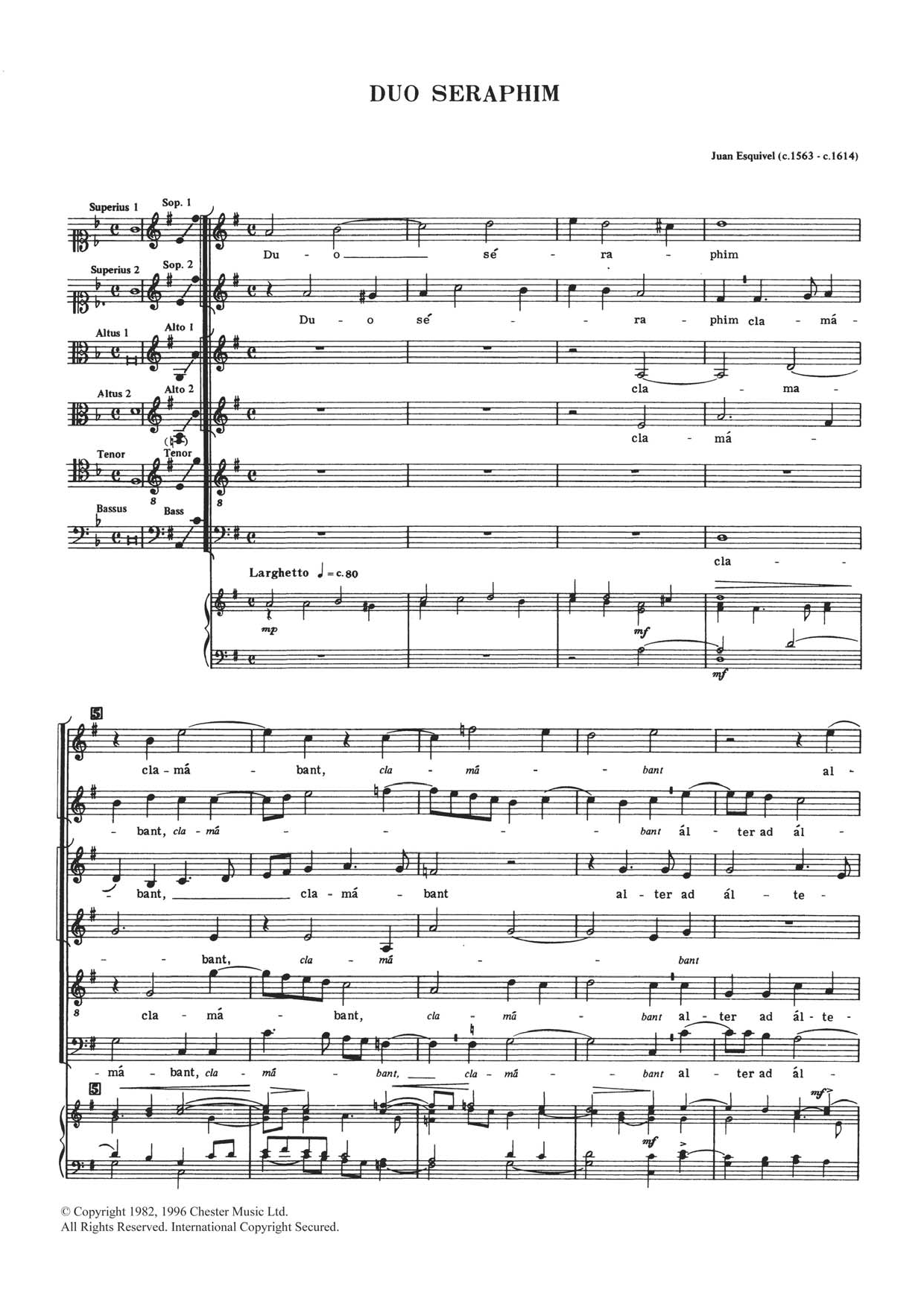 Juan Esquivel Duo Seraphim sheet music notes and chords arranged for SATB Choir