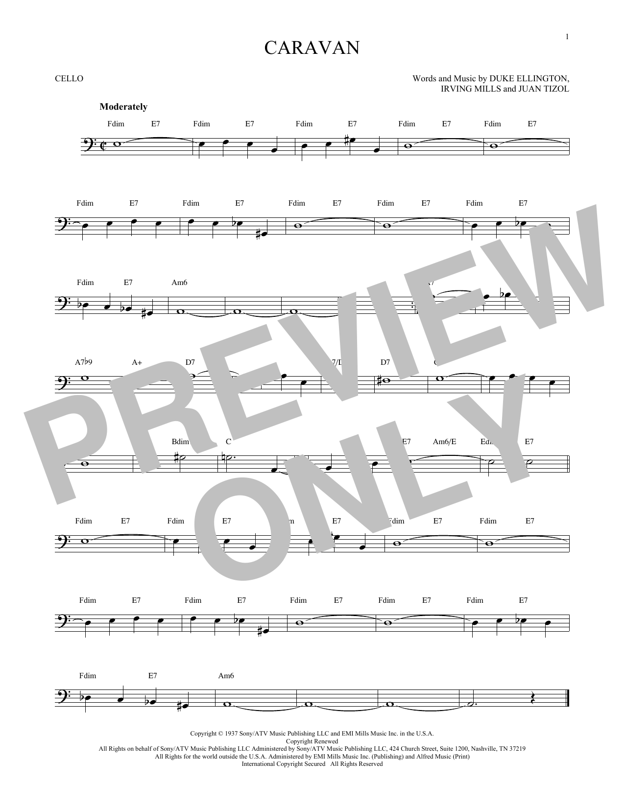 Juan Tizol & Duke Ellington Caravan sheet music notes and chords arranged for French Horn Solo