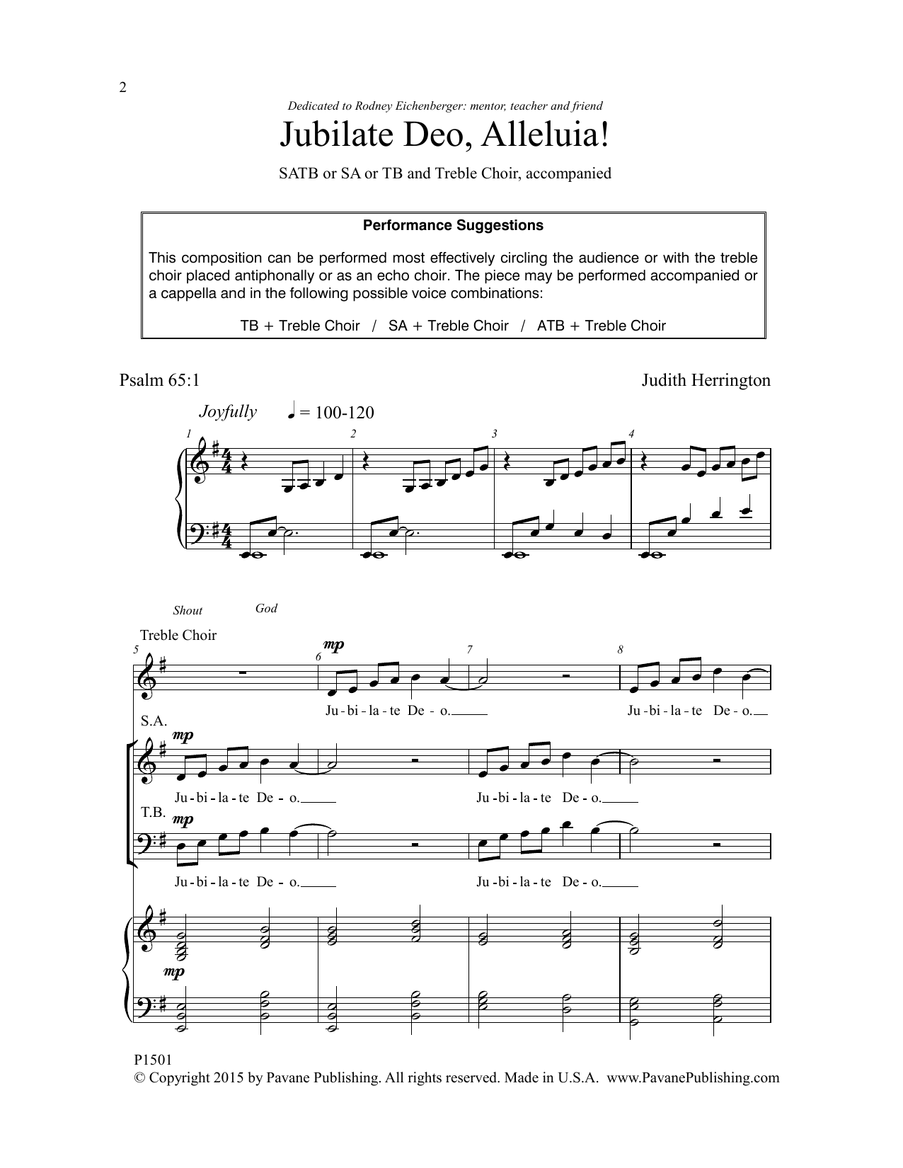 Judith Herrington Jubilate Deo, Alleluia! sheet music notes and chords arranged for SATB Choir