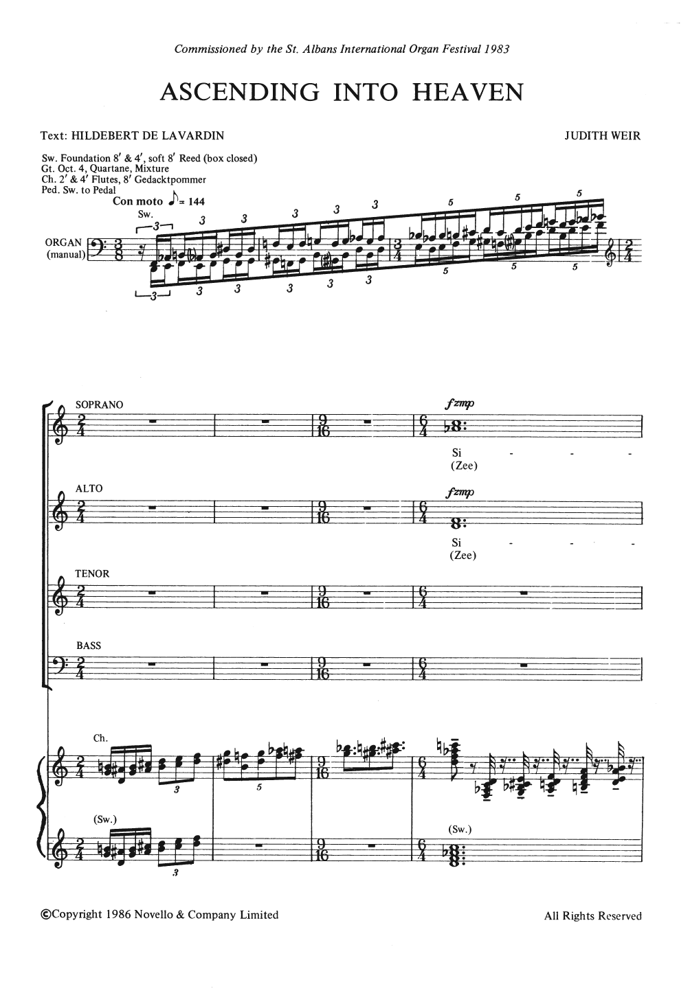 Judith Weir Ascending Into Heaven sheet music notes and chords arranged for Choir
