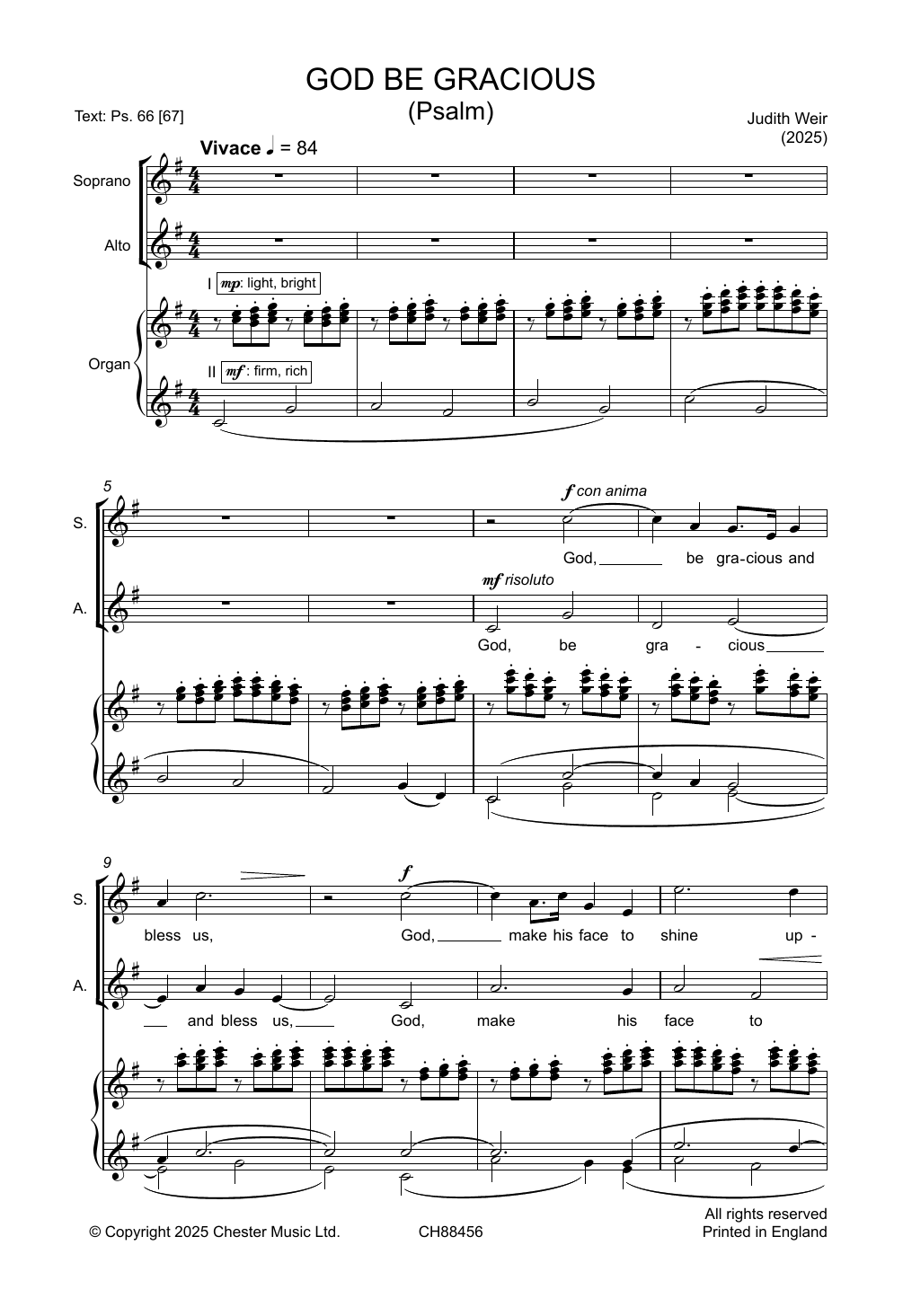 Judith Weir God Be Gracious sheet music notes and chords arranged for Choir