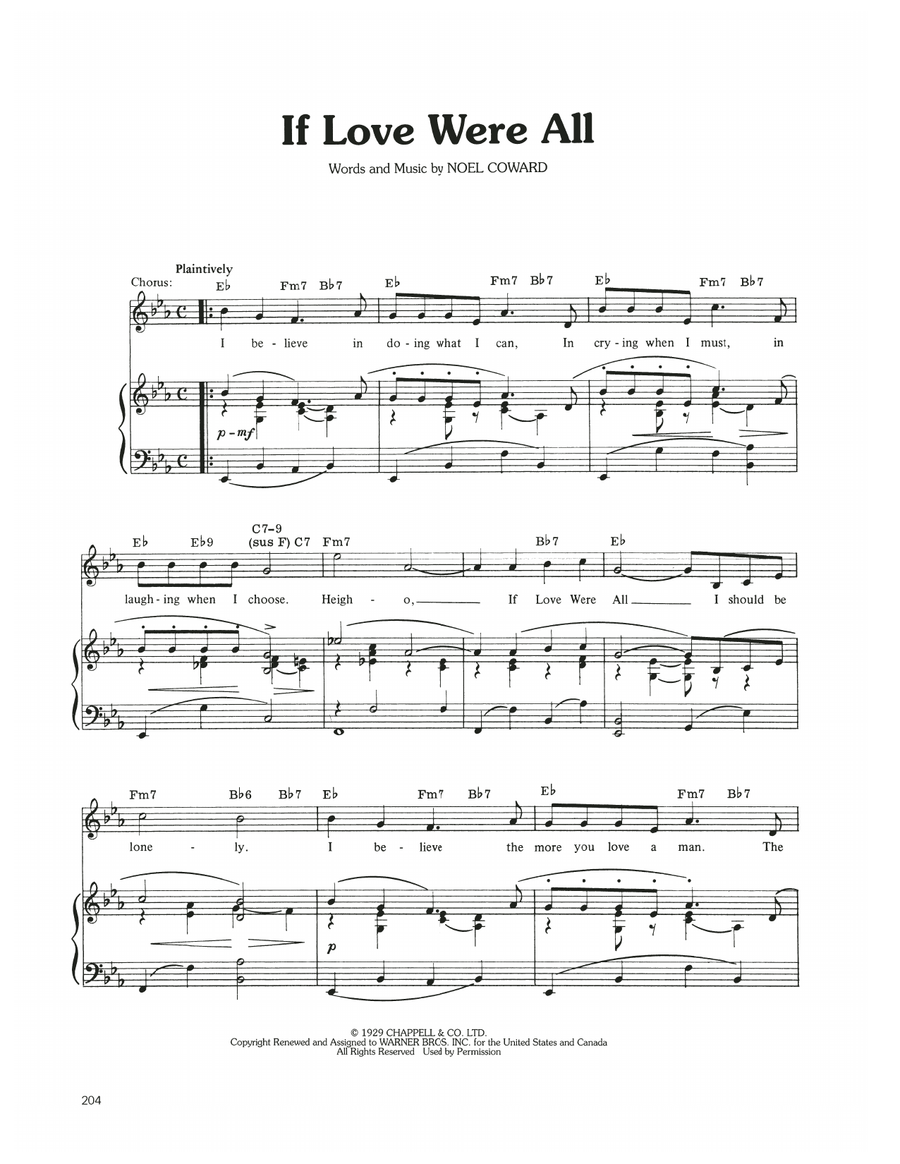 Judy Garland If Love Were All sheet music notes and chords arranged for Piano, Vocal & Guitar Chords (Right-Hand Melody)