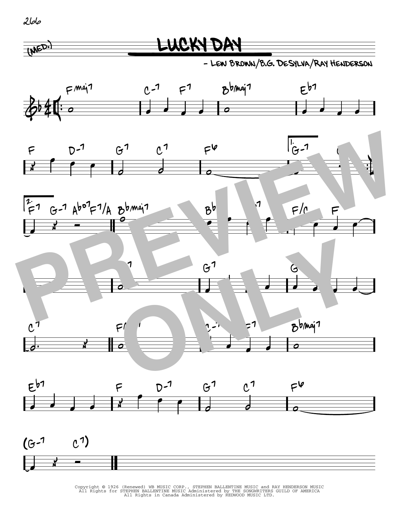 Judy Garland Lucky Day sheet music notes and chords arranged for Real Book – Melody & Chords