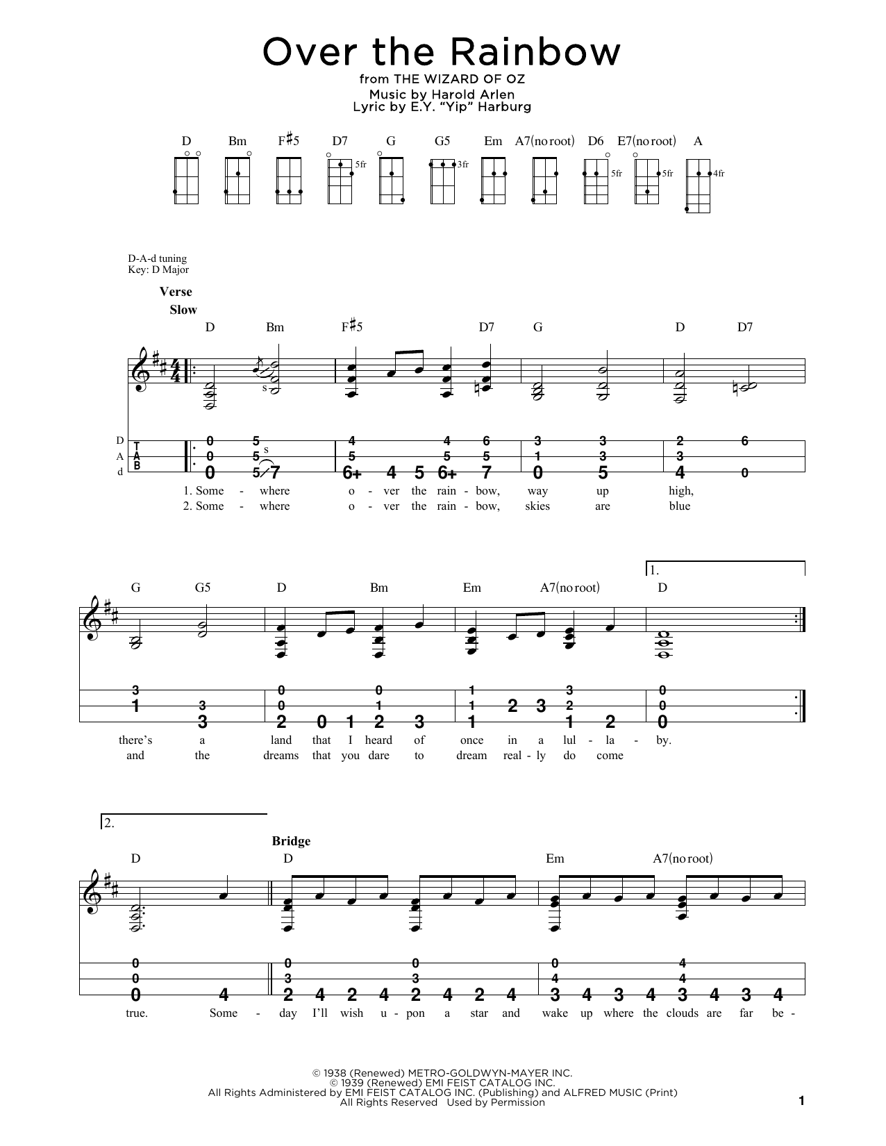 Judy Garland Over The Rainbow (from The Wizard Of Oz) (arr. Steven B. Eulberg) sheet music notes and chords arranged for Dulcimer
