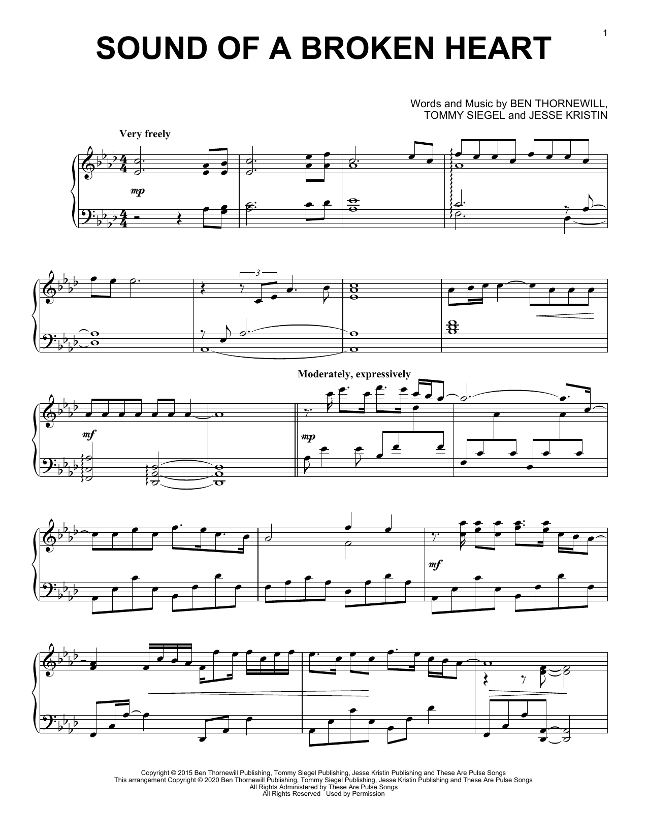 Jukebox The Ghost Sound Of A Broken Heart (Solo Piano Version) sheet music notes and chords arranged for Piano Solo