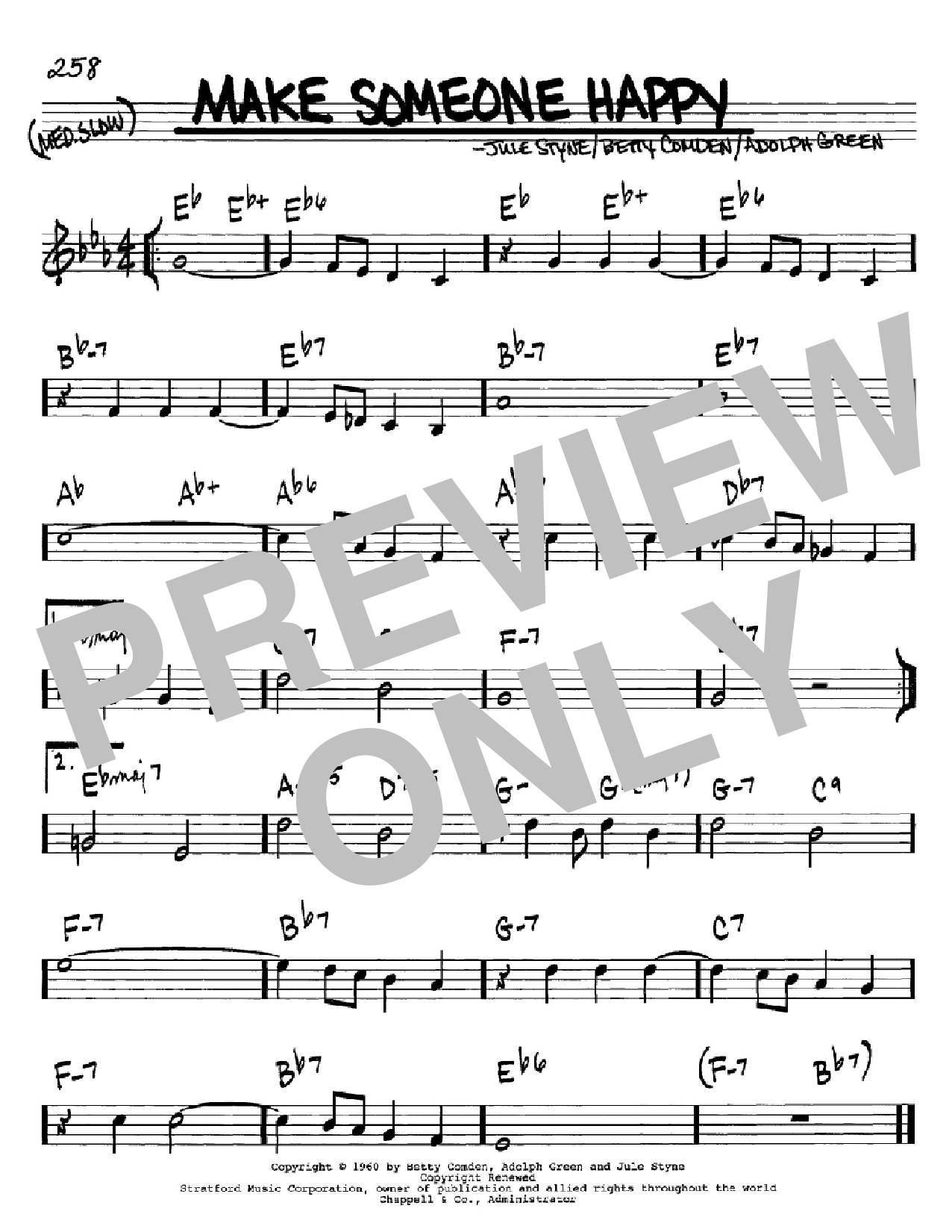 Jule Styne Make Someone Happy (from Do Re Mi) sheet music notes and chords arranged for Easy Piano