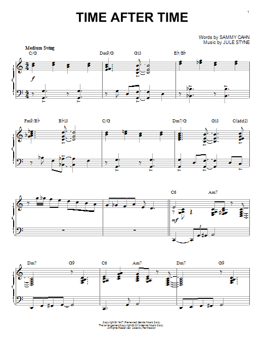 Jule Styne Time After Time (arr. Brent Edstrom) sheet music notes and chords arranged for Piano Solo
