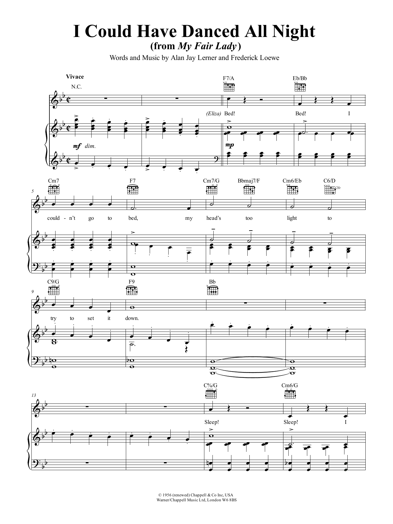 Julie Andrews I Could Have Danced All Night (from My Fair Lady) sheet music notes and chords arranged for Piano, Vocal & Guitar Chords (Right-Hand Melody)