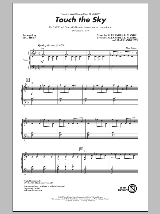 Julie Fowlis Touch The Sky (from Brave) (arr. Mac Huff) sheet music notes and chords arranged for SSA Choir