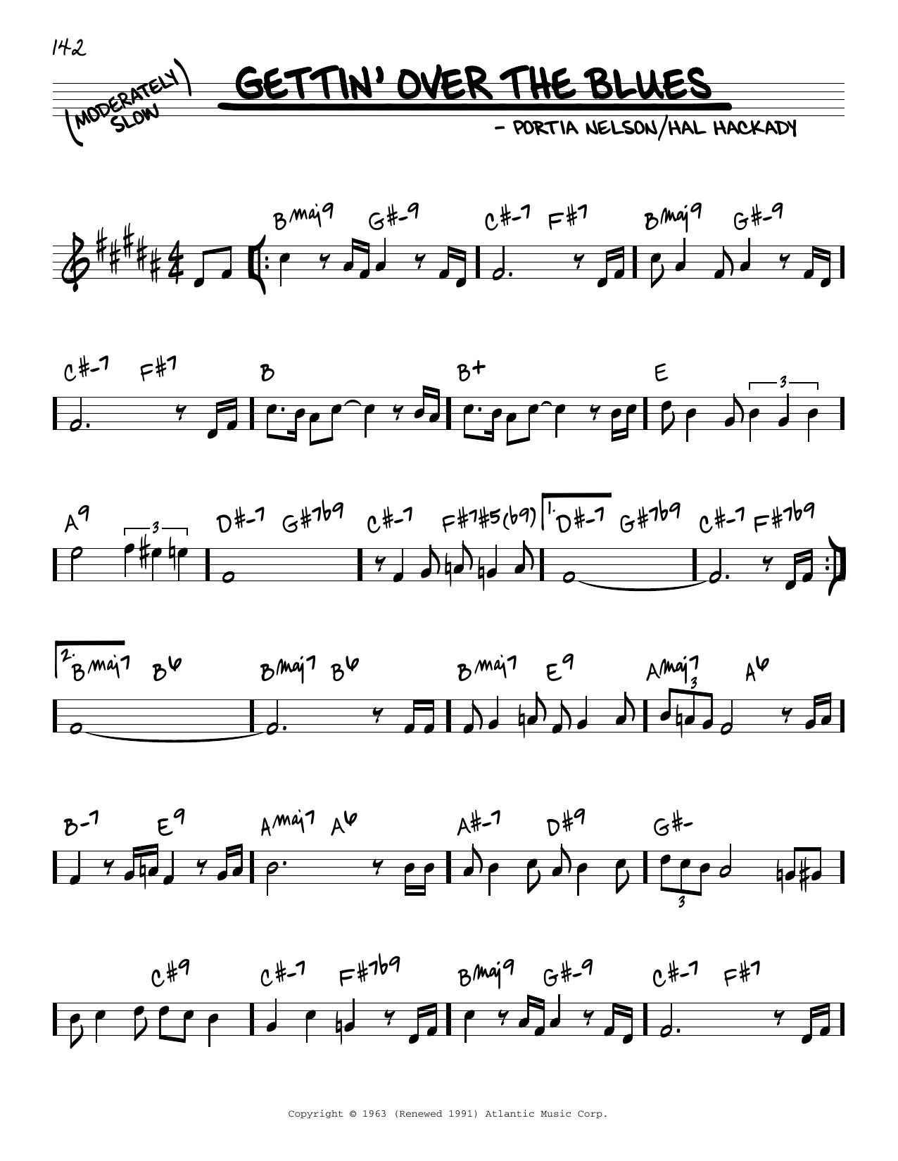 June Christy Gettin' Over The Blues sheet music notes and chords arranged for Real Book – Melody & Chords