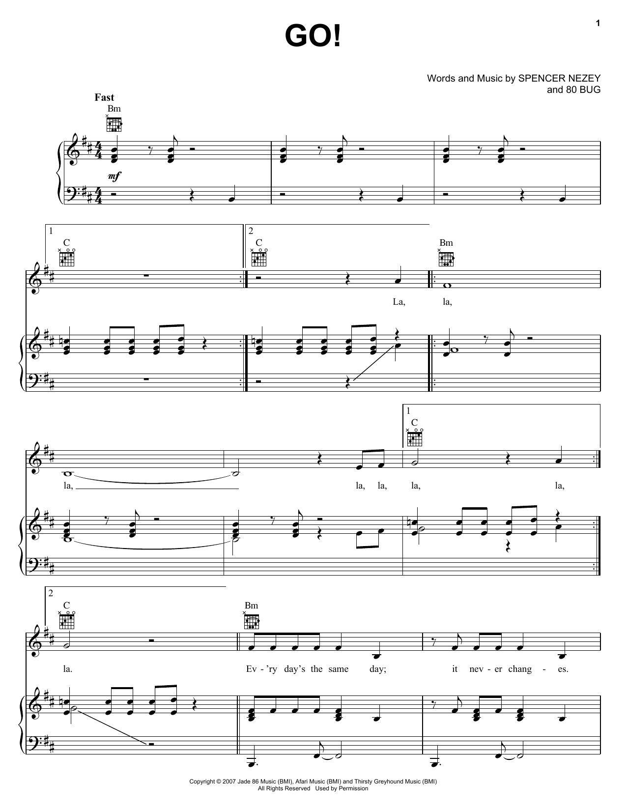 Jupiter Rising Go! sheet music notes and chords arranged for Piano, Vocal & Guitar Chords (Right-Hand Melody)