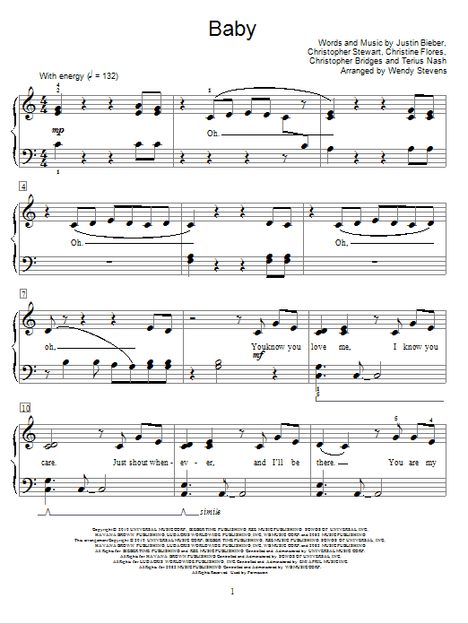Justin Bieber featuring Ludacris Baby sheet music notes and chords arranged for Guitar Lead Sheet