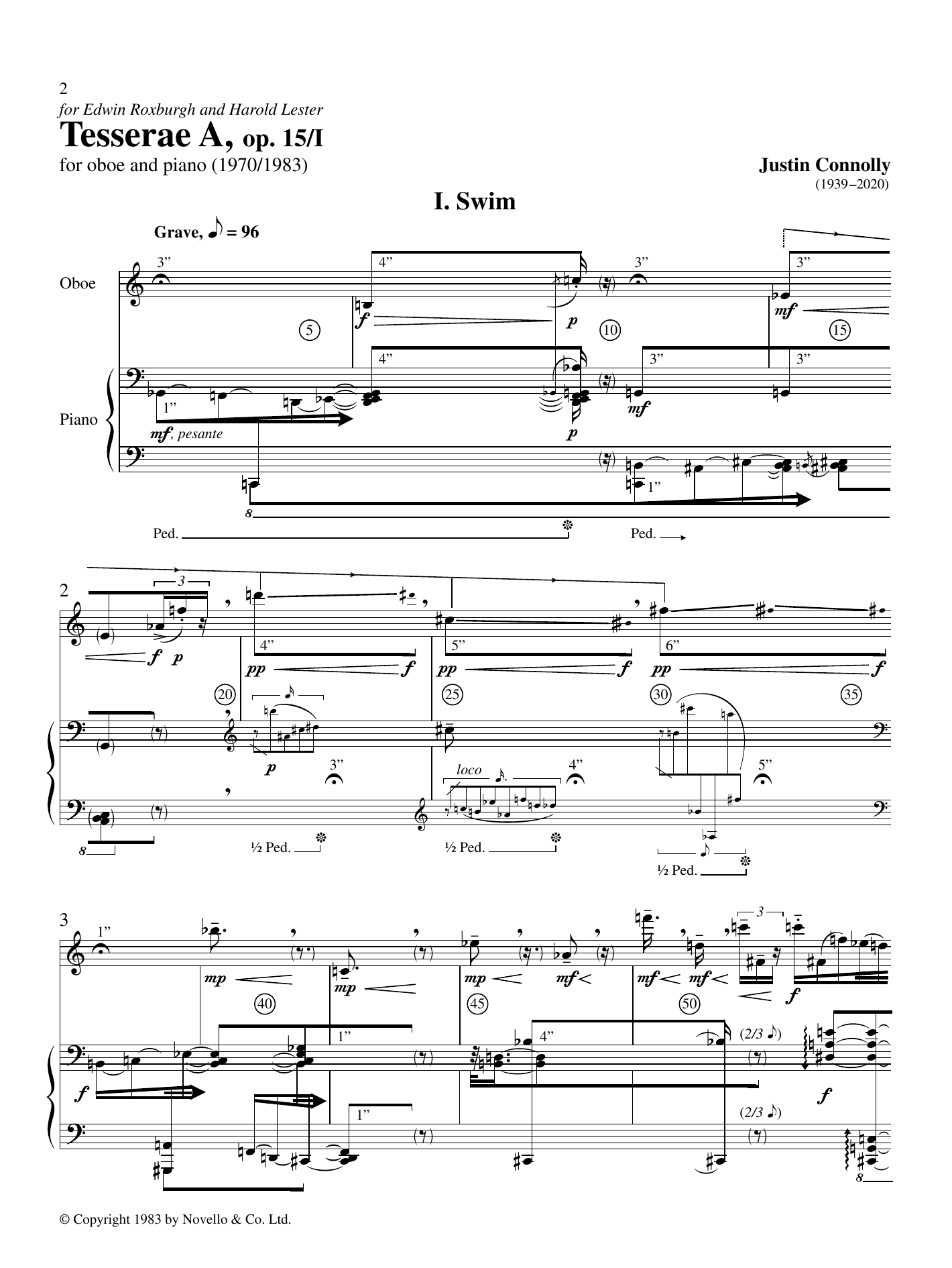 Justin Connolly Tesserae A, Op. 15 I sheet music notes and chords arranged for Piano Solo