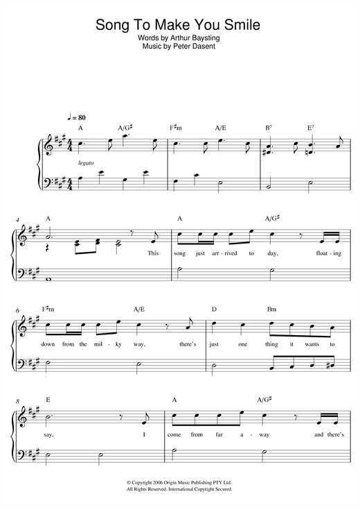 Justine Clarke Songs To Make You Smile sheet music notes and chords arranged for Beginner Piano