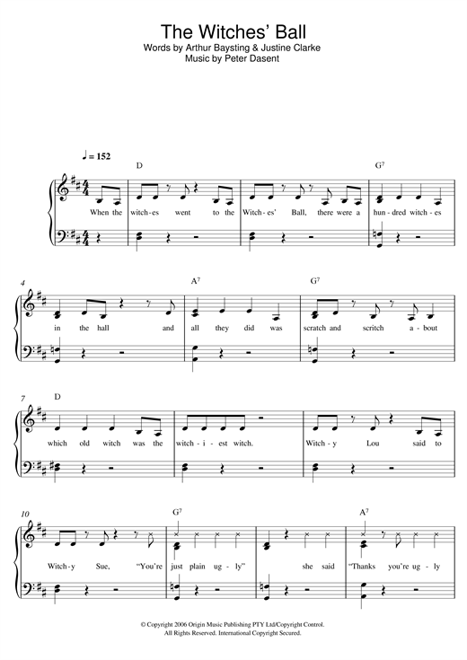 Justine Clarke The Witches' Ball sheet music notes and chords arranged for Beginner Piano