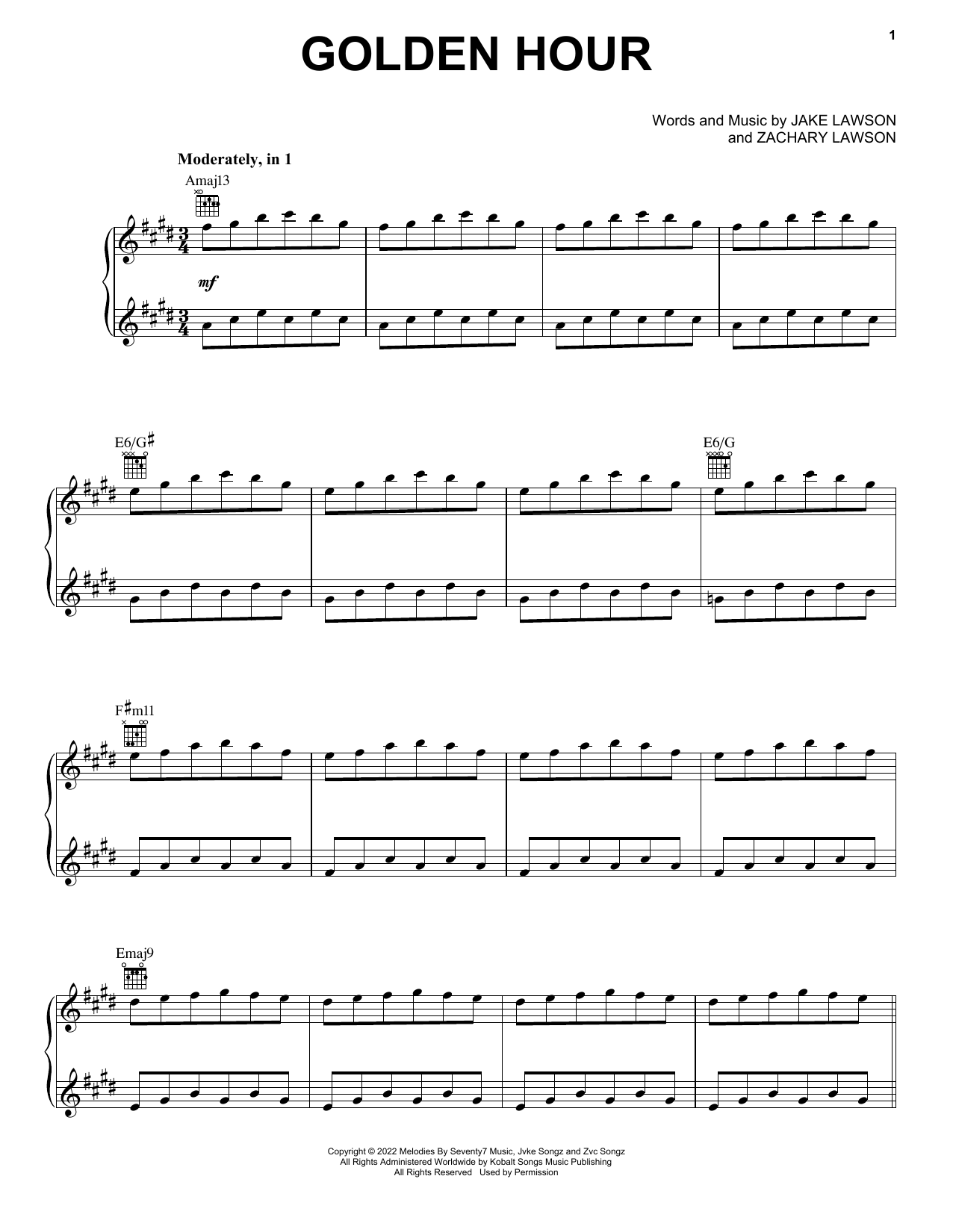 Jvke Golden Hour sheet music notes and chords arranged for Ukulele
