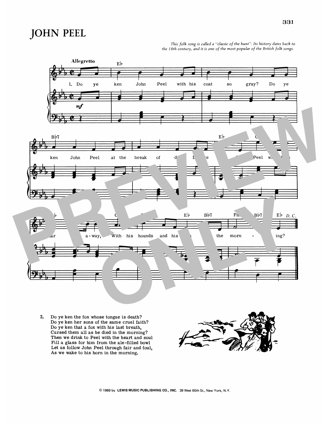 J.W. Graves John Peel sheet music notes and chords arranged for Piano, Vocal & Guitar Chords (Right-Hand Melody)