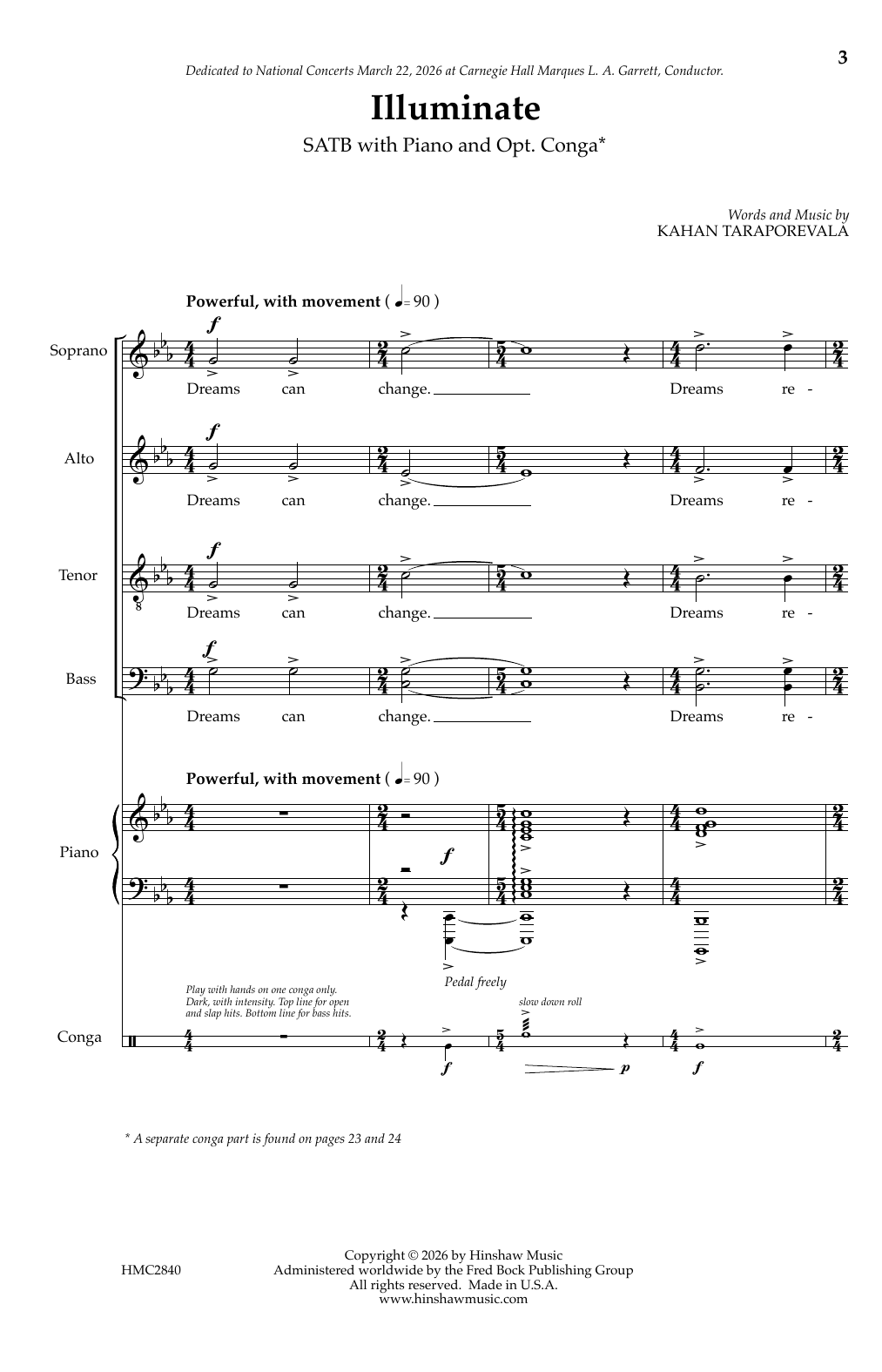 Kahan Taraporevala Illuminate sheet music notes and chords arranged for SATB Choir