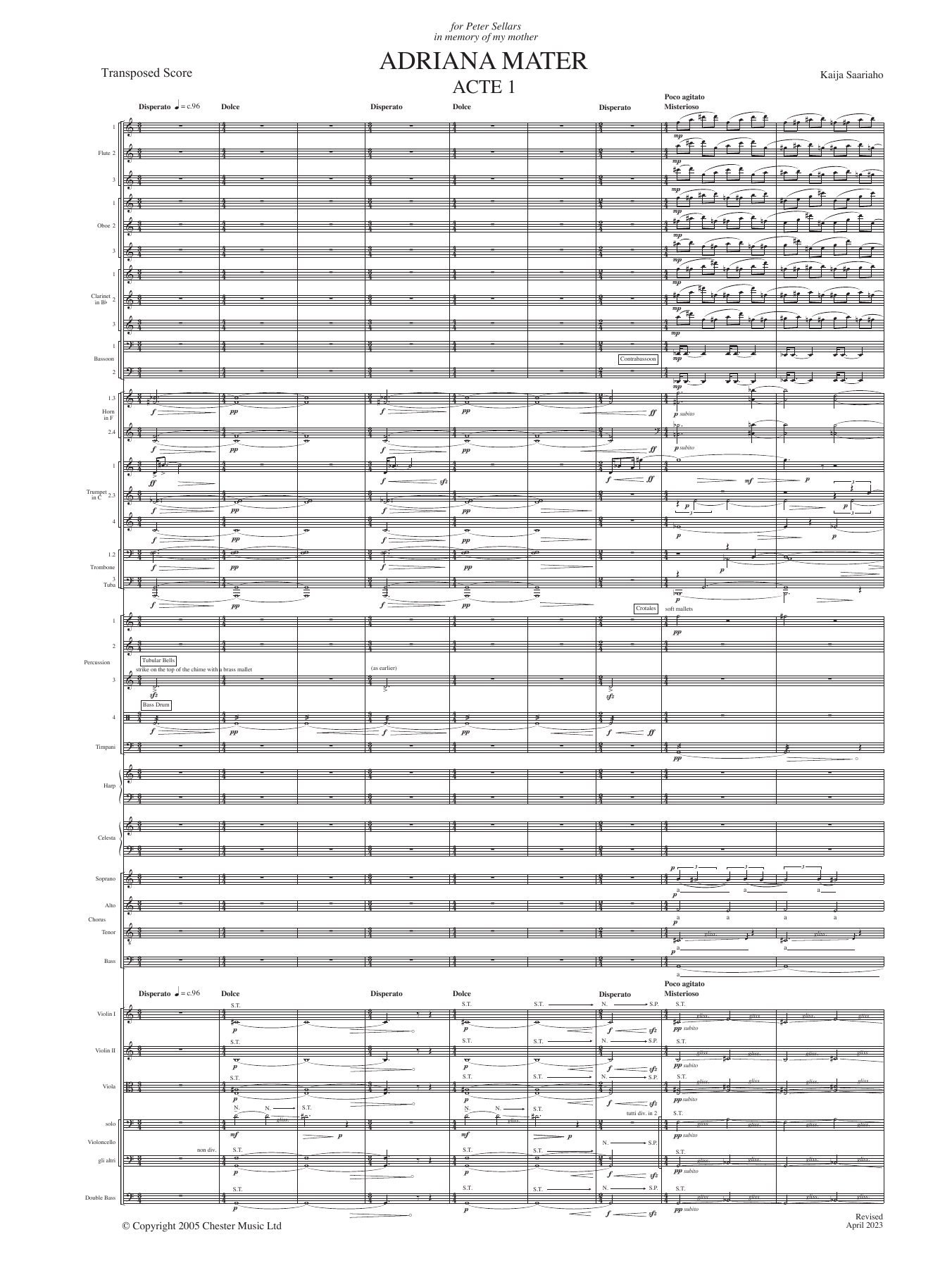 Kaija Saariaho Adriana Mater (study score) sheet music notes and chords arranged for Choir