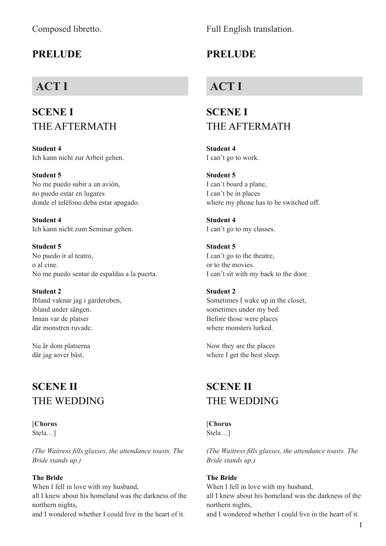 Kaija Saariaho Innocence (Libretto) sheet music notes and chords arranged for Vocal Solo