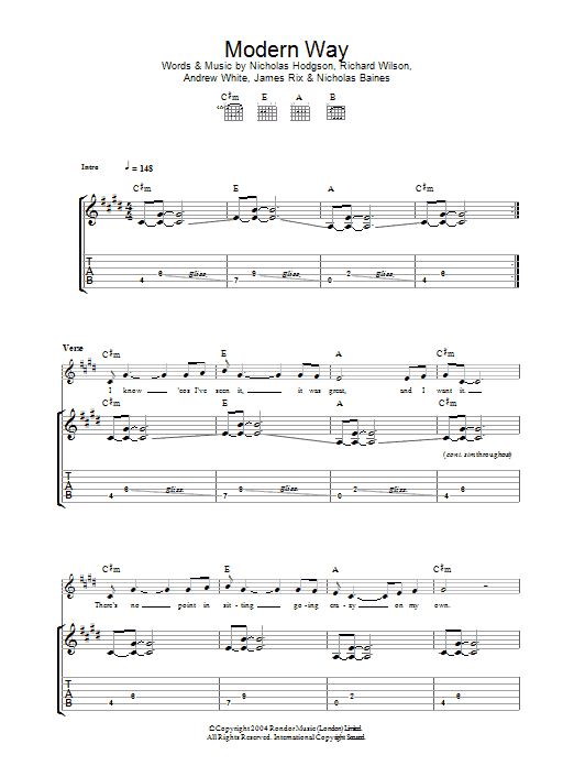 Kaiser Chiefs Modern Way sheet music notes and chords arranged for Piano, Vocal & Guitar Chords