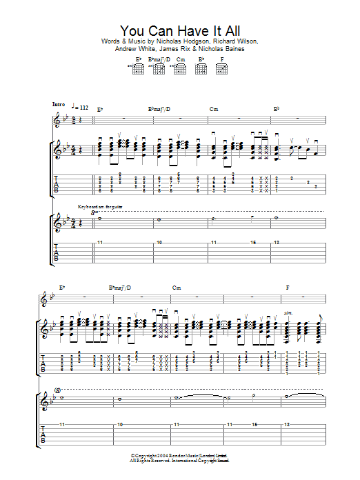 Kaiser Chiefs You Can Have It All sheet music notes and chords arranged for Guitar Tab
