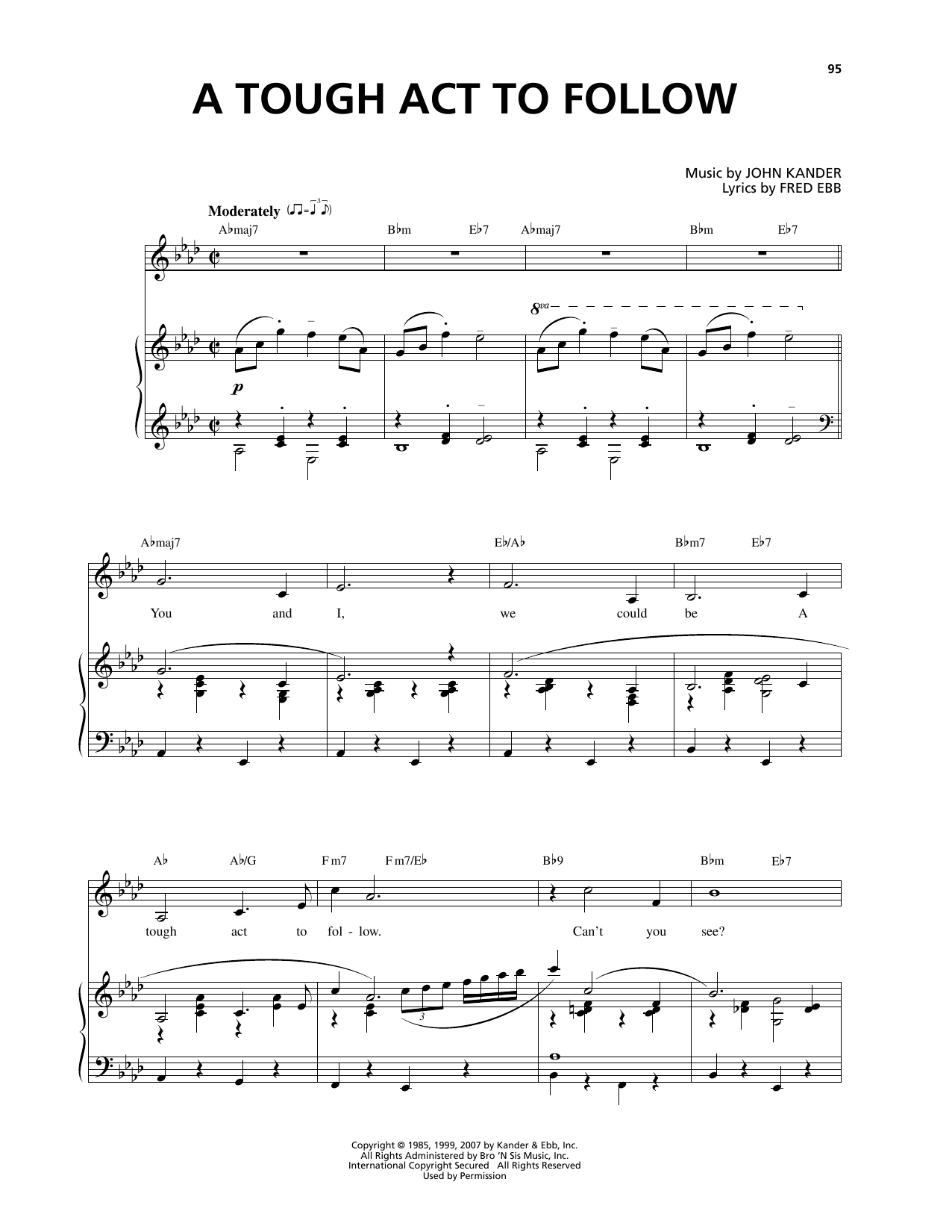 Kander & Ebb A Tough Act To Follow (from Curtains) sheet music notes and chords arranged for Piano, Vocal & Guitar Chords (Right-Hand Melody)