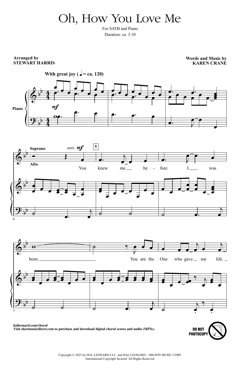 Karen Crane Oh, How You Love Me (arr. Stewart Harris) sheet music notes and chords arranged for SATB Choir