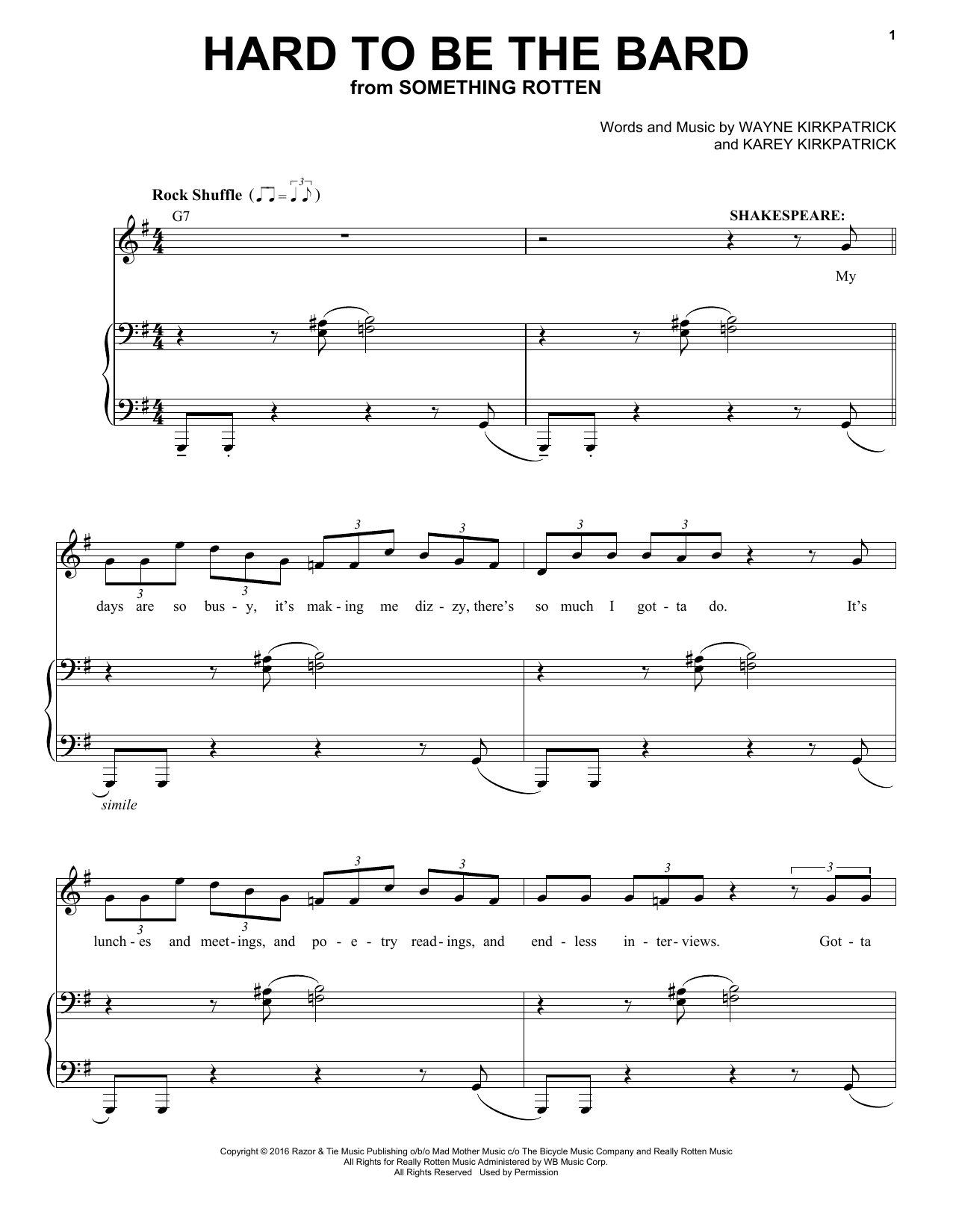 Karey Kirkpatrick Hard To Be The Bard sheet music notes and chords arranged for Lead Sheet / Fake Book