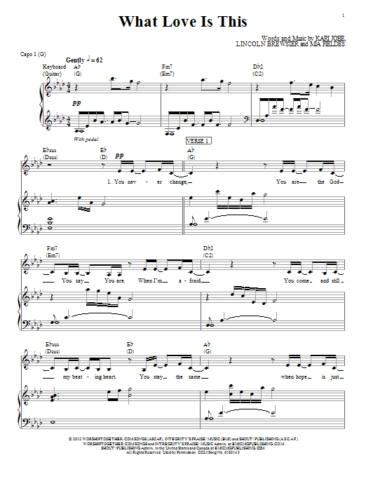 Kari Jobe What Love Is This sheet music notes and chords arranged for Piano, Vocal & Guitar Chords (Right-Hand Melody)