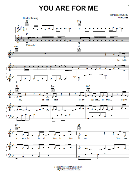 Kari Jobe You Are For Me sheet music notes and chords arranged for Piano, Vocal & Guitar Chords (Right-Hand Melody)