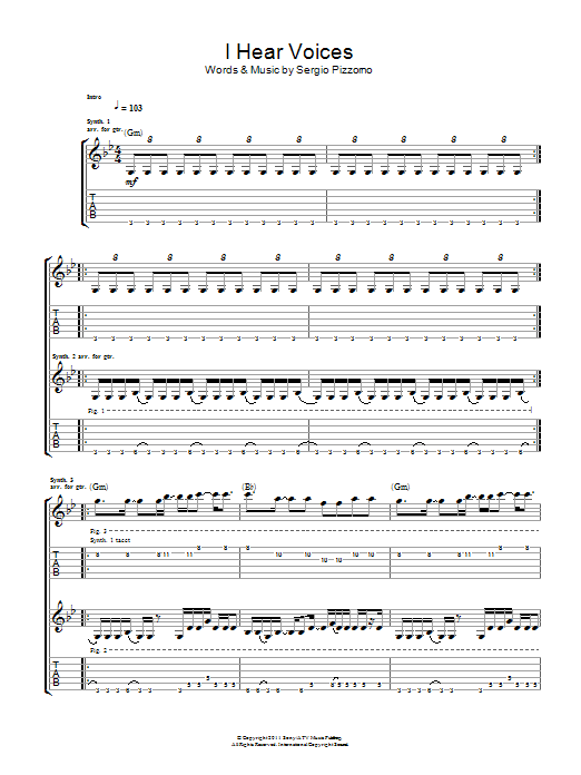 Kasabian I Hear Voices sheet music notes and chords arranged for Guitar Tab