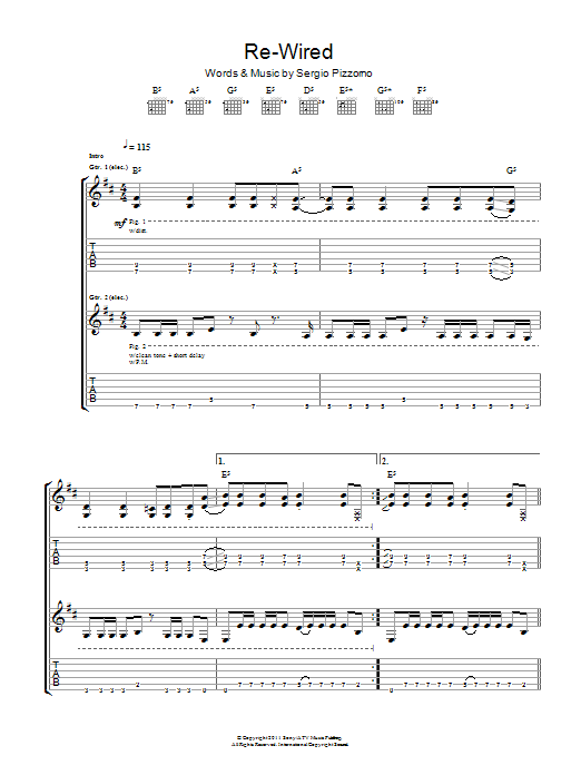 Kasabian Re-Wired sheet music notes and chords arranged for Guitar Tab