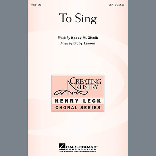 Easily Download Kasey M. Zitnik Printable PDF piano music notes, guitar tabs for  SSA Choir. Transpose or transcribe this score in no time - Learn how to play song progression.