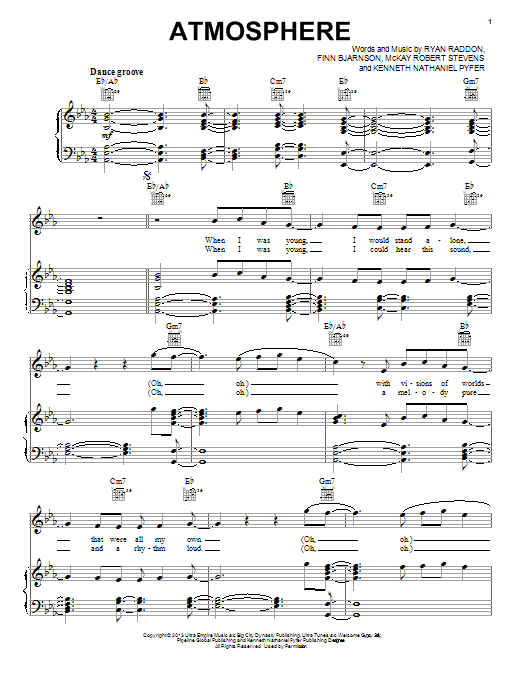 Kaskade Atmosphere sheet music notes and chords arranged for Piano, Vocal & Guitar Chords (Right-Hand Melody)