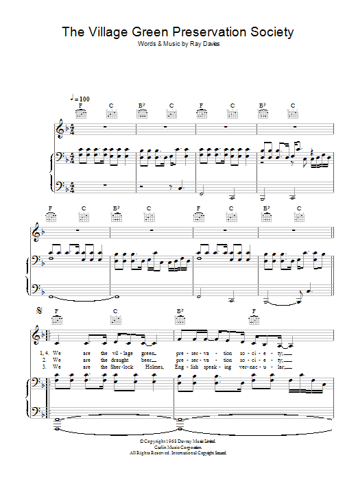 Kate Rusby The Village Green Preservation Society sheet music notes and chords arranged for Piano, Vocal & Guitar Chords